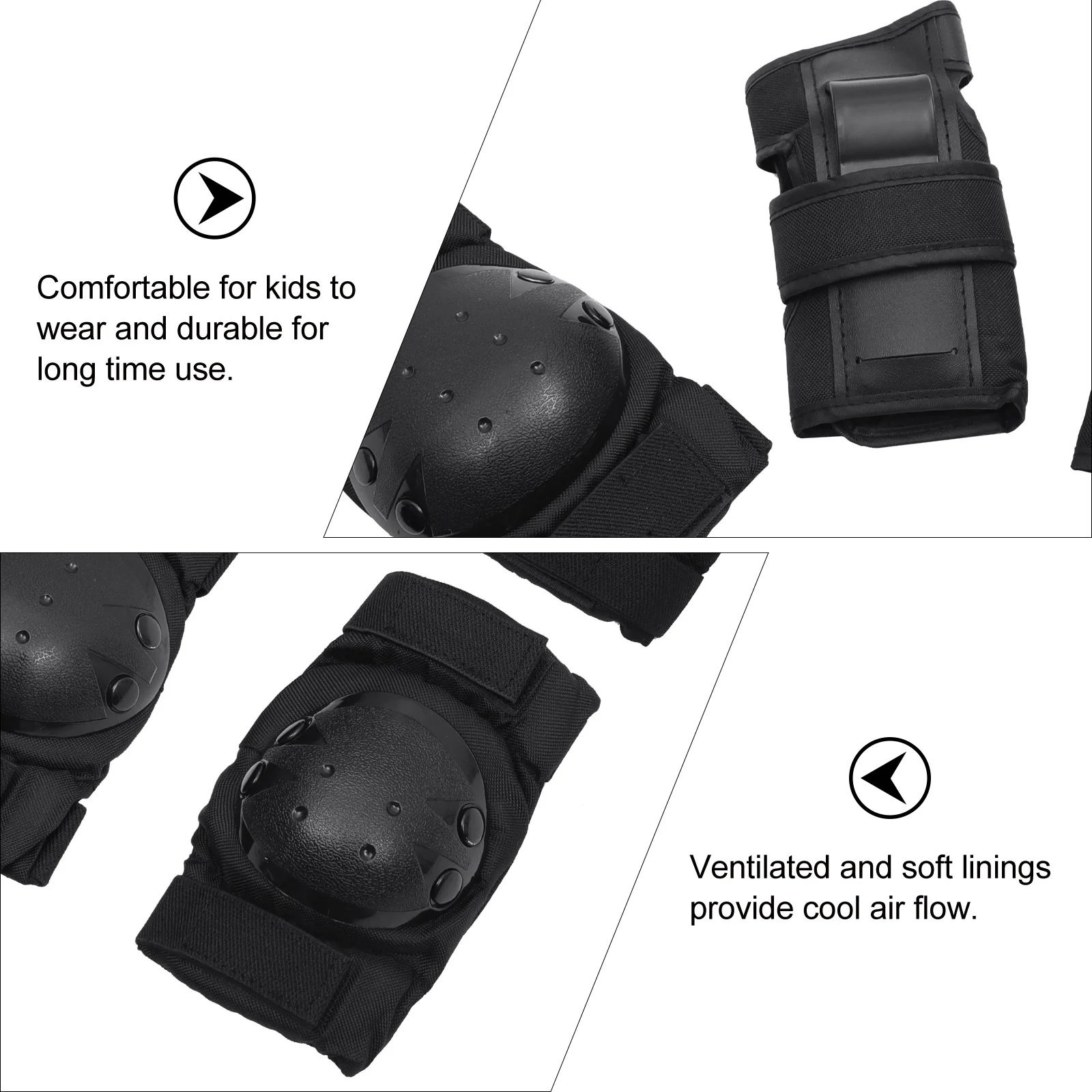 

6Pcs Children Protective Pads Set Knee Elbow Hand Protectors Sports Safety Gear for Skateboard Cycling Riding Knee Pad