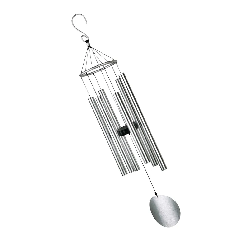 Metal and Wood Wind Chime Rustic Hanging Ornament Decor Wind Bells Garden Wall Decor for Patio