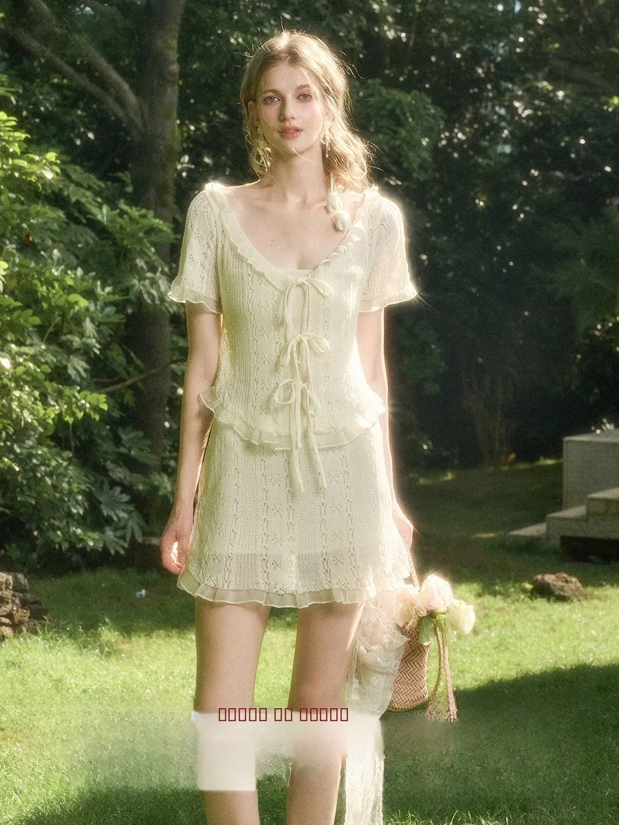 

Модный летний комплект из двух предметов: вязаная футболка и шорты с принтом Galaxy Eternal Sweet Vanilla And Orange Cool для женщин