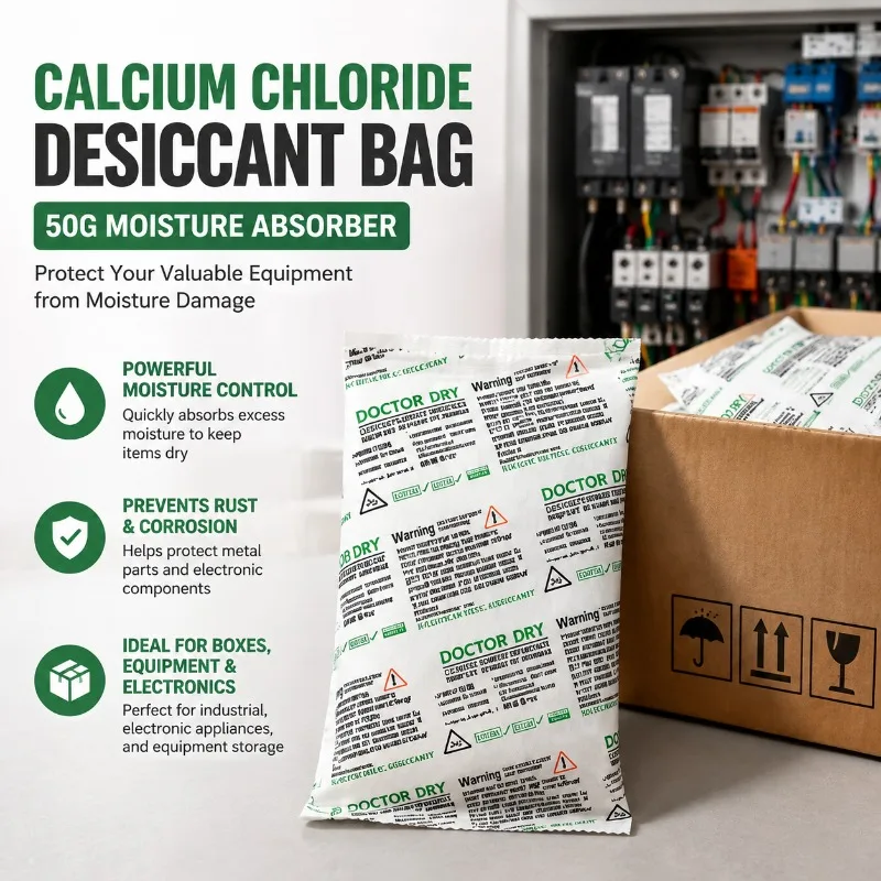 50g Calcium Chloride Moisture‑absorbing Desiccant Bags Efficient Damp‑removal Pouches Anti‑humidity Supply for Equipment