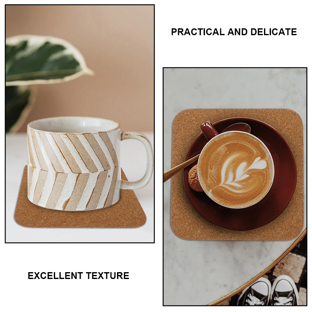 

15 Pcs Cork Coaster Square Wood Pad Reusable Tableware Mat for Coffee Cup Glass Beer Bottle Home Cafe Restaurant