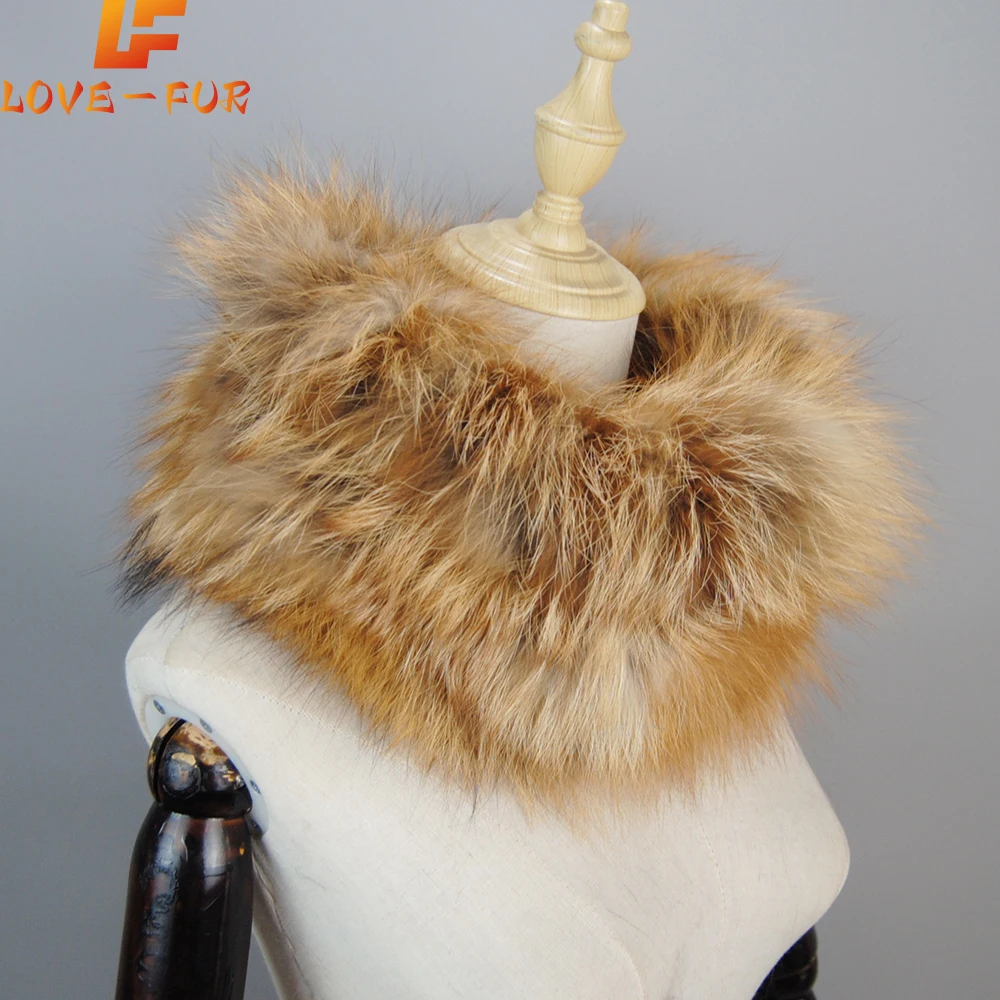 

2024 Fashion Winter Neck Warmer Natural Fur Mufflers Luxury Women Real Fur Scarf Headbands Women Winter Ring Raccoon Fur Scarves