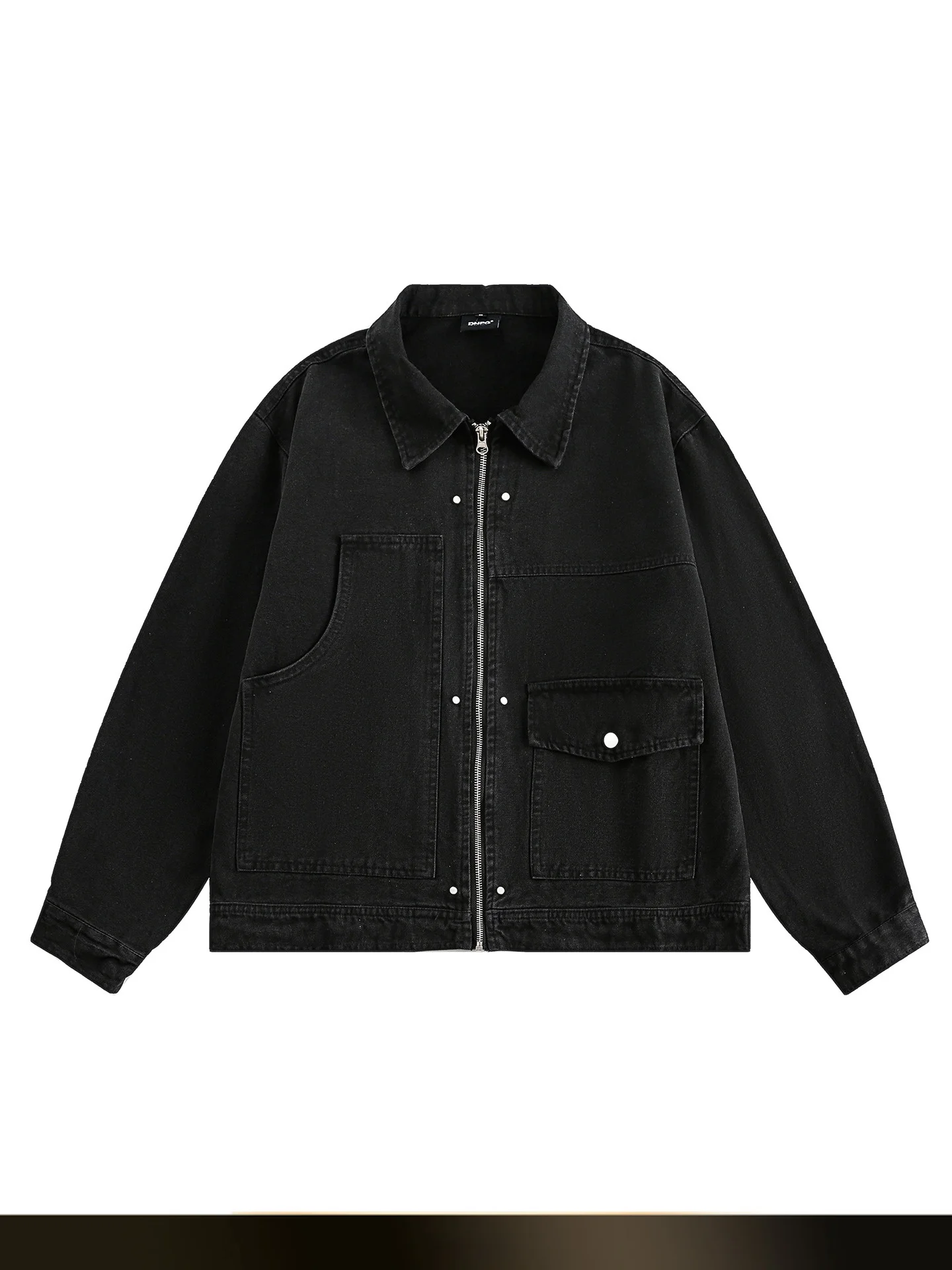 

American Retro Deconstructed Patchwork Collar Workwear Jaet Loose Casual Versatile Outerwear for Autumn Youth ular Cotton