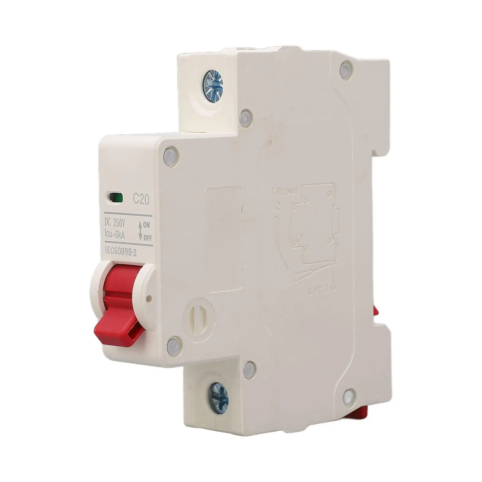 AC 250V 20A 1P Circuit Breaker with 6000A Breaking Capacity - for solar PV System