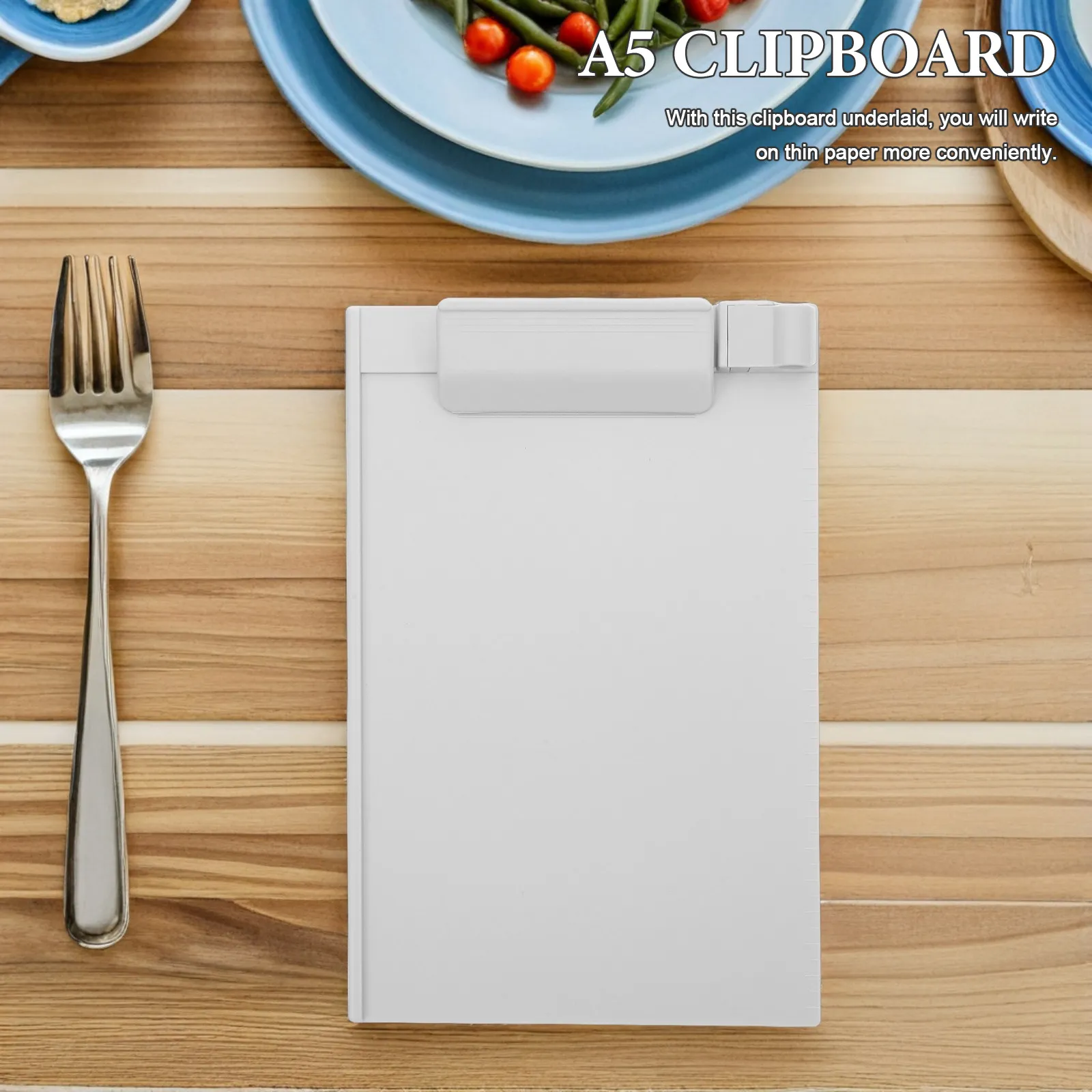 

Lightweight A5 Writing Clipboard with Scale and Pen Holder Strong Clip for Files Portable Use in Conference Business Travel Grey