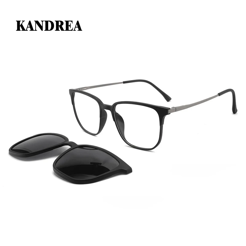 

KANDREA Square Vintage Sunglasses Women Man Magnetic Glasses Clip on Brand Designer 2025 Optical Myopia Eyeglasses Frame S2125