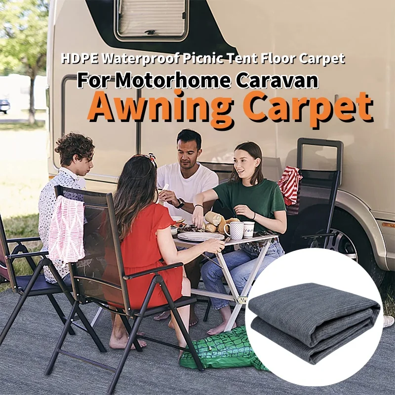 

2.5x3m Awning Carpet With Stake Outdoor Camping Accessories HDPE Waterproof Picnic Tent Floor Carpet For Motorhome Caravan