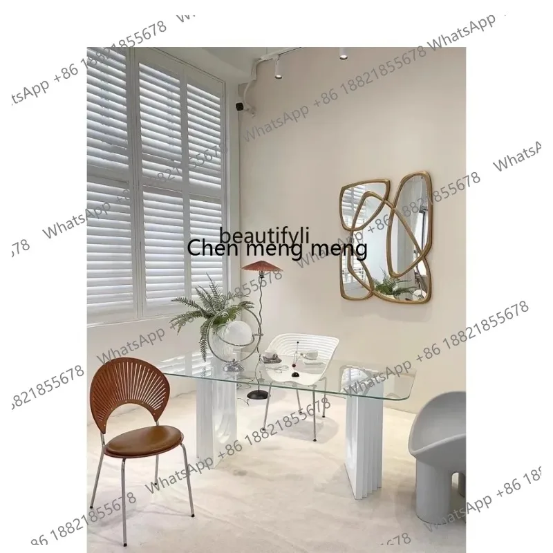 new Clothing shop studio art French glass dining table Artwork medieval island ss 26
