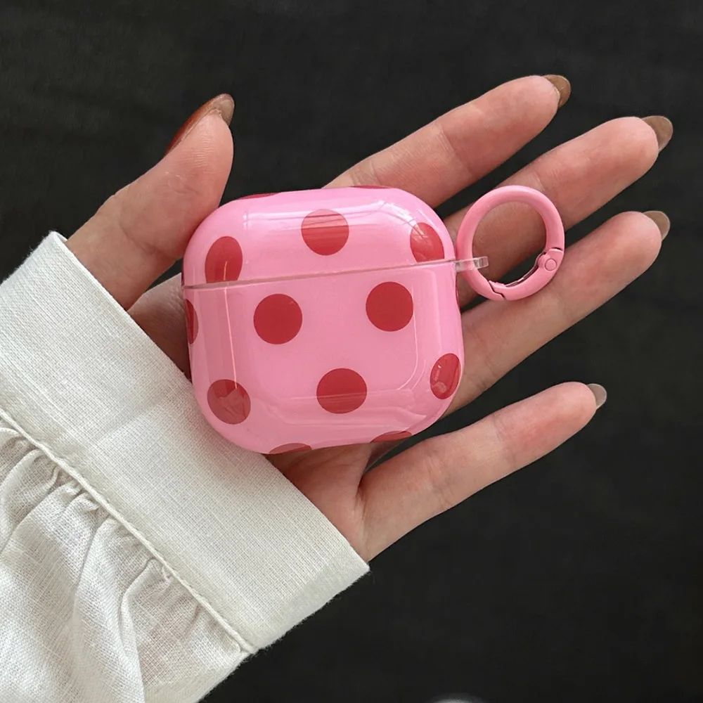 Doce cor ponto redondo jane caso de fone de ouvido para apple airpods 4 3 pro 2 1 caixa carregamento sem fio bluetooth protetor à prova de choque