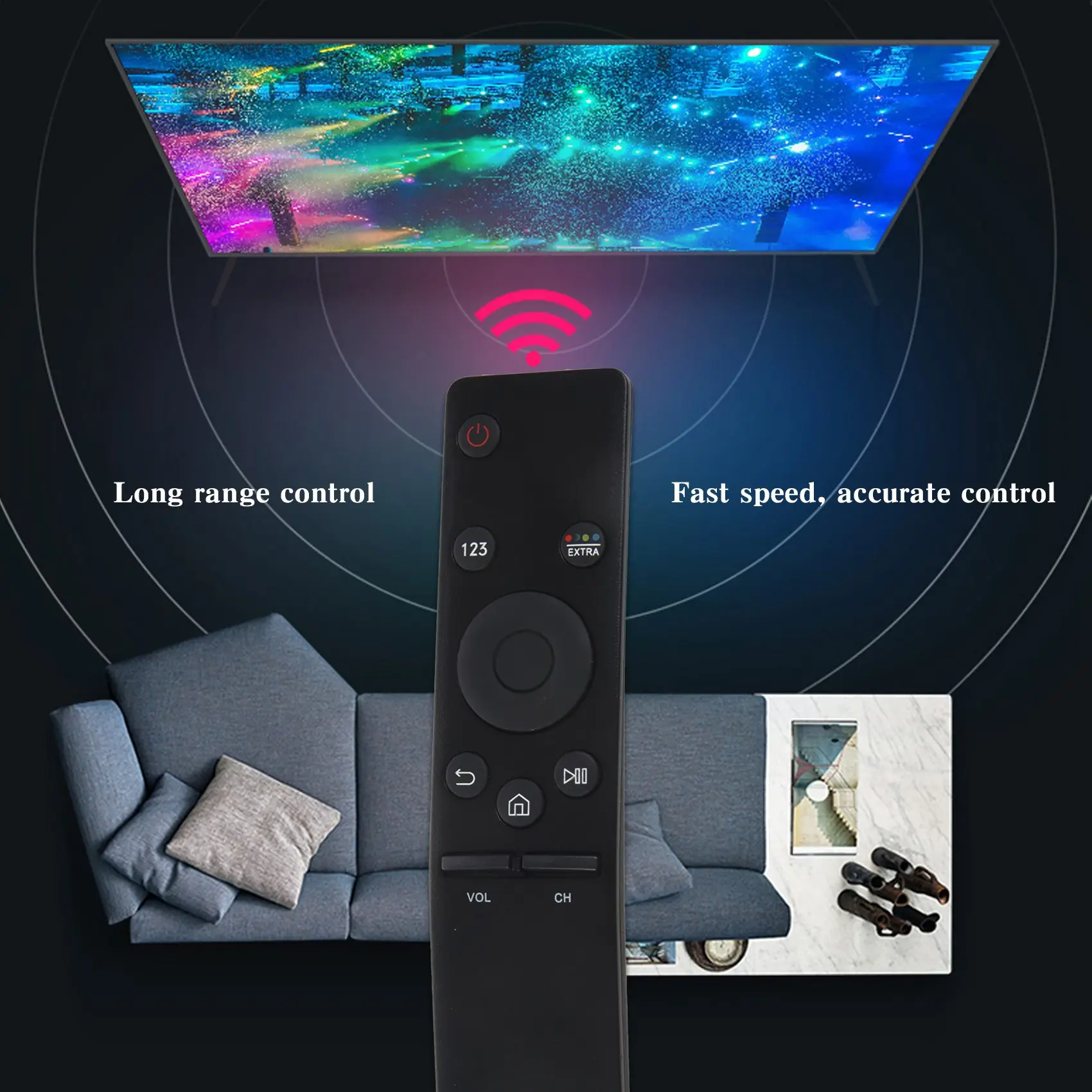 交換用テレビリモコン,黒LEDコントローラー,3Dスマートプレーヤー,433mhz,BN59-01242A, BN59-01265A, BN59-01259B, BN59-01260A