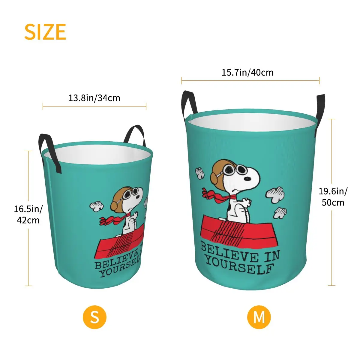 Custom S-snoopies Anime Laundry Basket Collapsible Dog Cartoon Clothes Toy Hamper Storage Bin for view 6