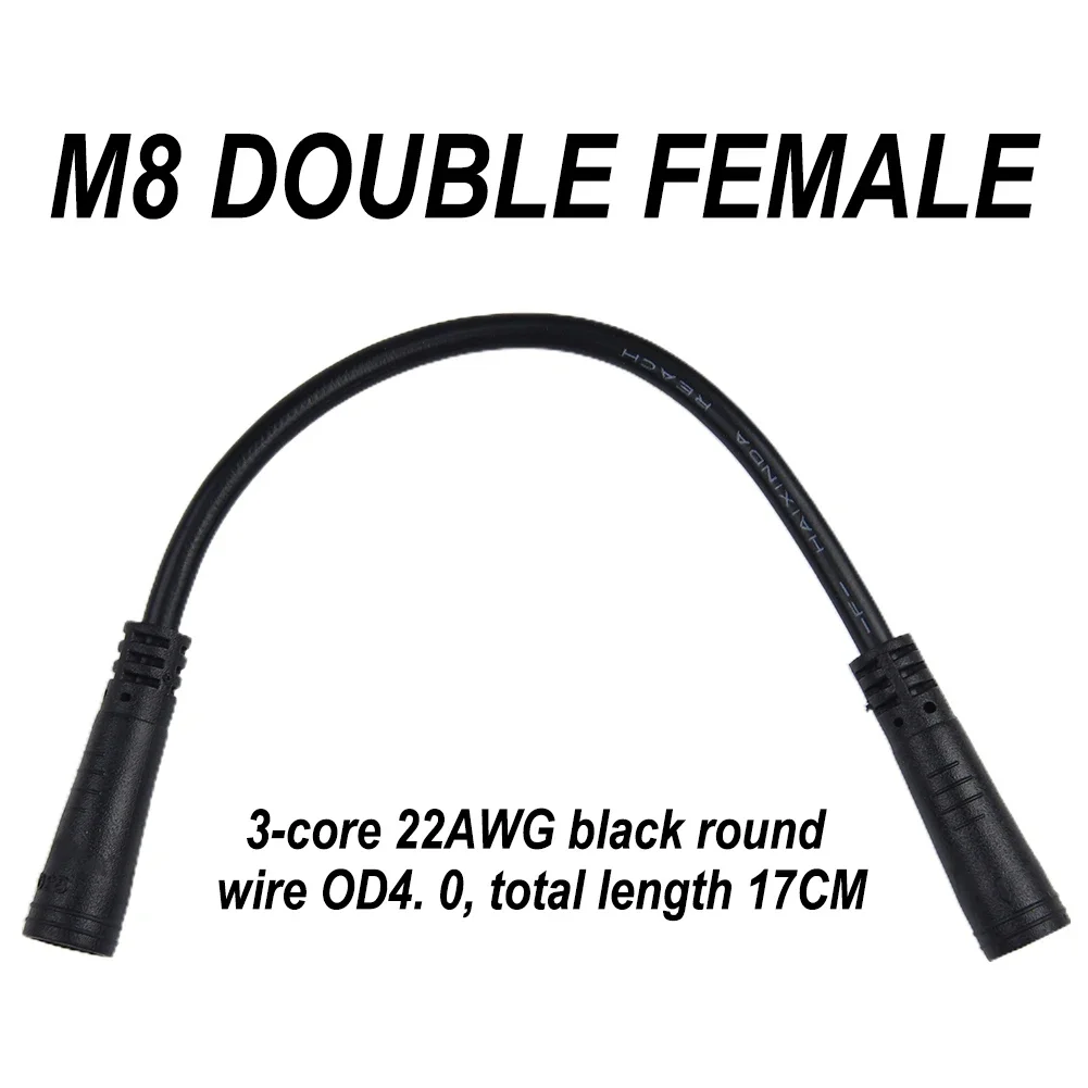 Flexible 3 Pin Female Extension Wire for For BAFANG Electric Bicycle Systems Requiring Additional Cable Length