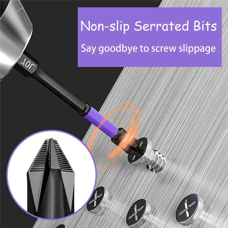 12PCS High Hardness And Strong Magnetic Bit Magnetic Drill Screwdriver Bits Black