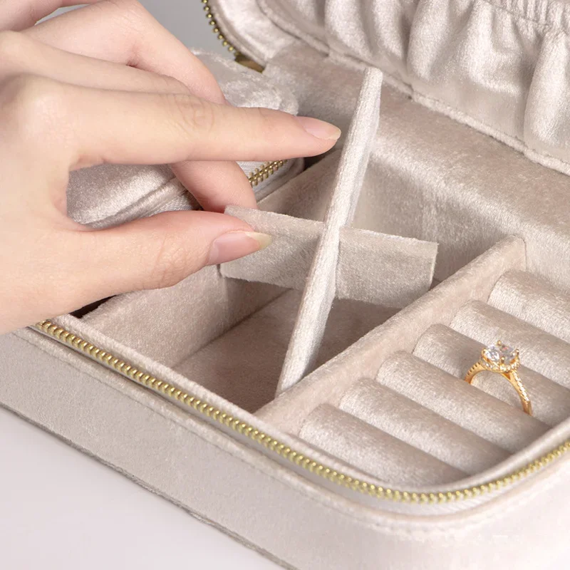 Imagem -04 - Velvet Travel Organizer For Women Jewelry Box Ring Storage Pulseira Colar Case Pedant Girls