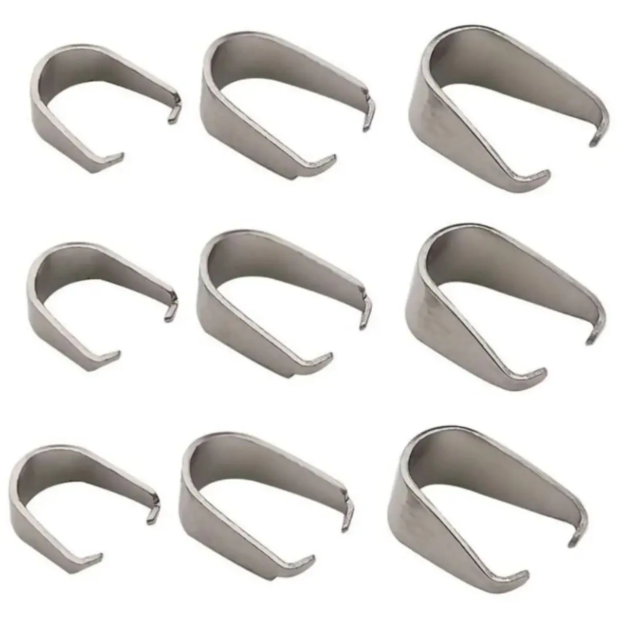 

100pcs Stainless Steel Clip Pendant Clasp Melon Seed Buckle For Charm Jewelry Connector Making Finding Necklaces DIY Accessories