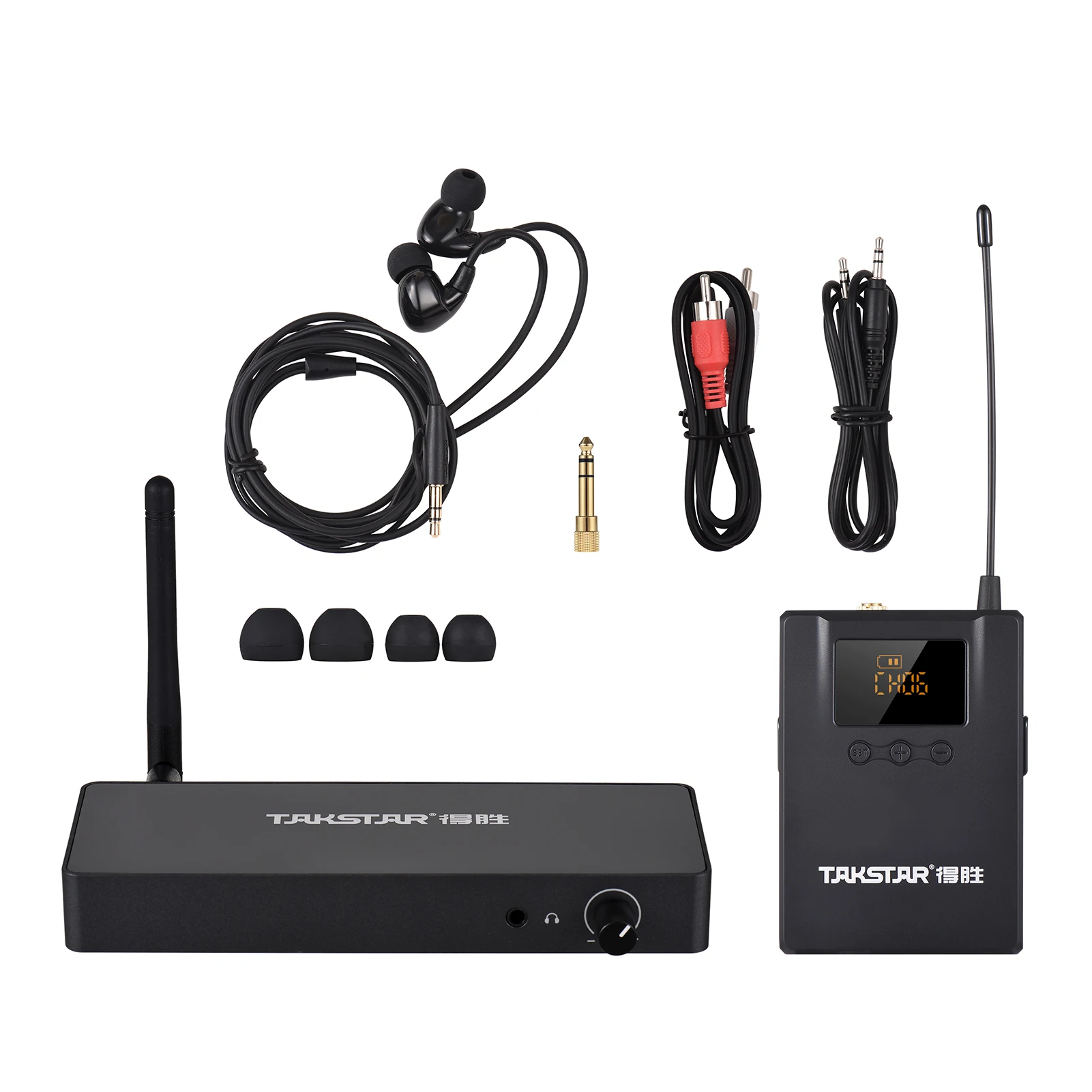 TAKSTAR WPM-300 Wireless Monitoring System with In-ear Earphone UHF Audio Transmitter Bodypack Receiver 164FT Transmission Range