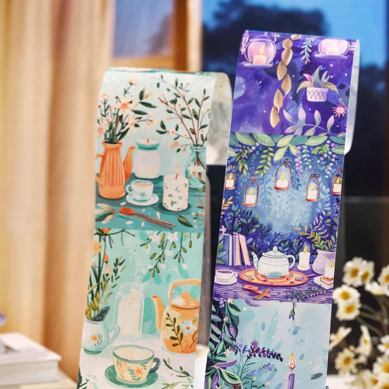 เทปตกแต่งลายการ์ตูน Mr. Paper 1 ม้วน ลายสวนผึ้งในฤดูใบไม้ผลิ วัสดุตกแต่งบ้าน ลายทิวทัศน์กลางคืน