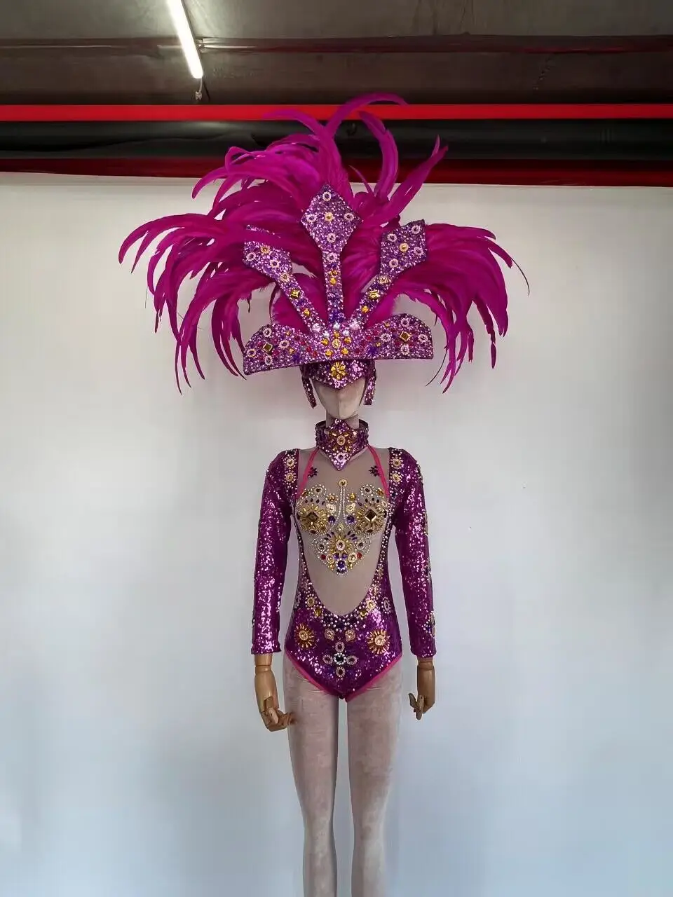 Brizal Purple Samba Costume Luxury Show feather headgear set carnival Cosplay Costumes