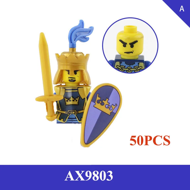 MOC Medieval Castle King Warriors Knights Ranger War Horse Action Figures Building Blocks Soldier Weapons Accessories Bricks Toy