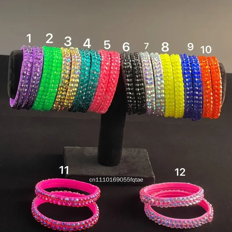 Shiny Rhinestone Belly Dance Bracelet Latin Dance Performance Wrist Cuff Modern Dance Competition Accessories For Women Girls