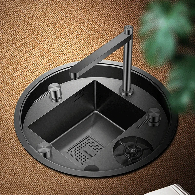 304 Stainless Steel Motor Home Bar Basin round Undermount Single Bowl RV Sink Mini Small Hidden kitchen sinks for the kitchen