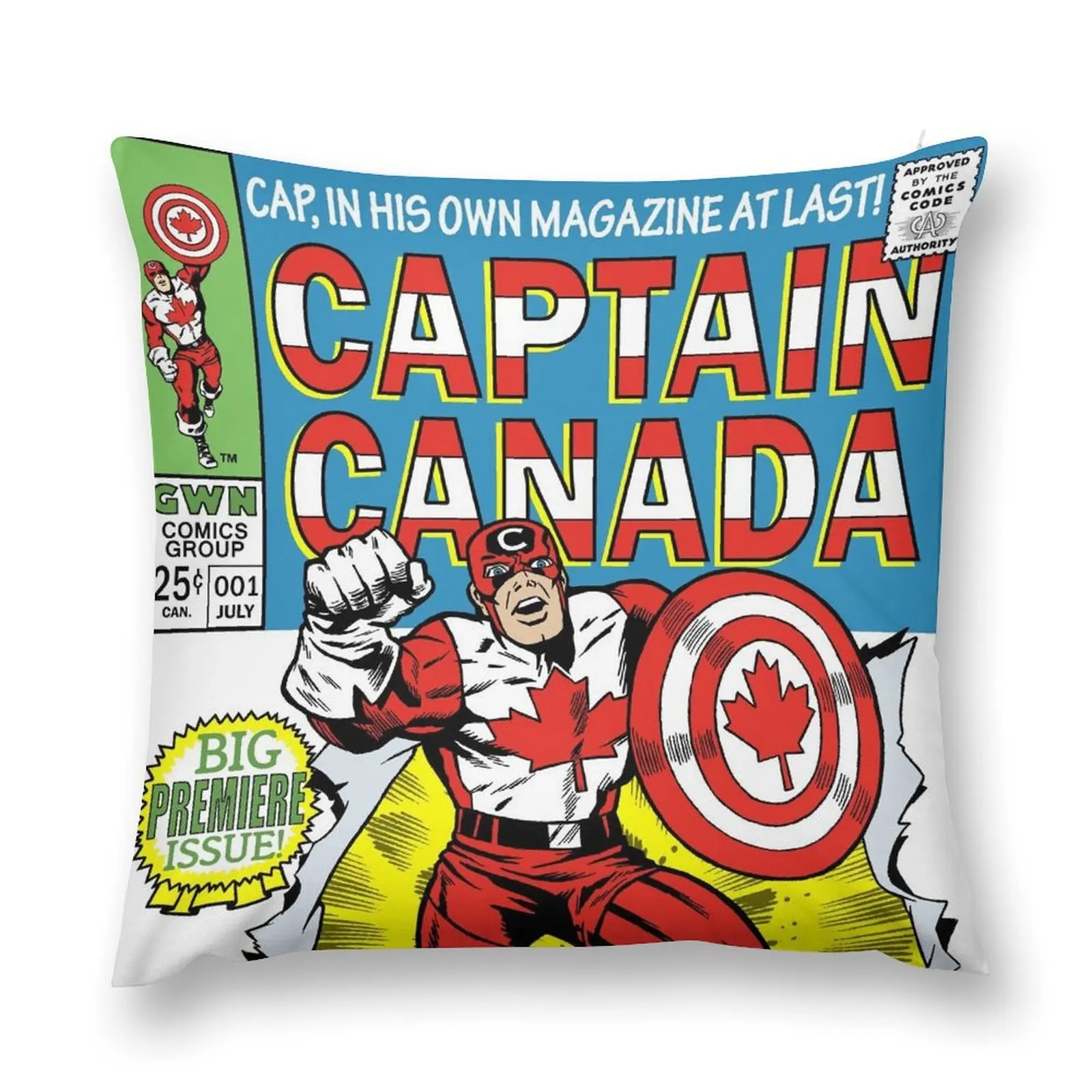 

CAPTAIN CANADA Throw Pillow Cusions Cover Cushions Home Decor pillow