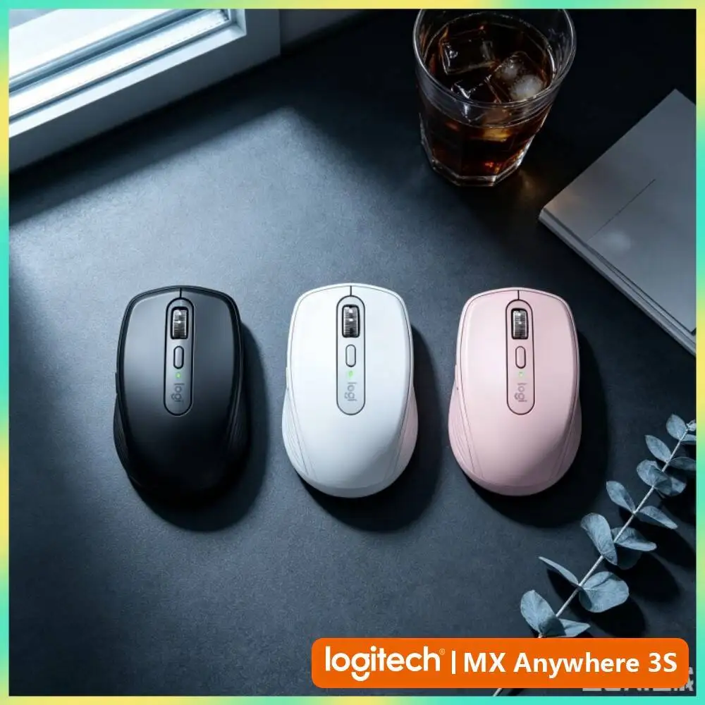 Ergonomic MX Anywhere 3S - 8K DPI, 3-Device Sync, Silent Click, Ideal for Fitness Store Office & Training Hall Work