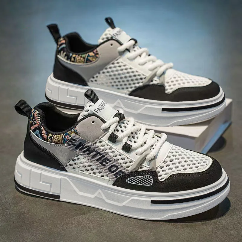 

Men's breathable casual sports mesh 2026 outdoor comfortable breathable thick soled board shoes