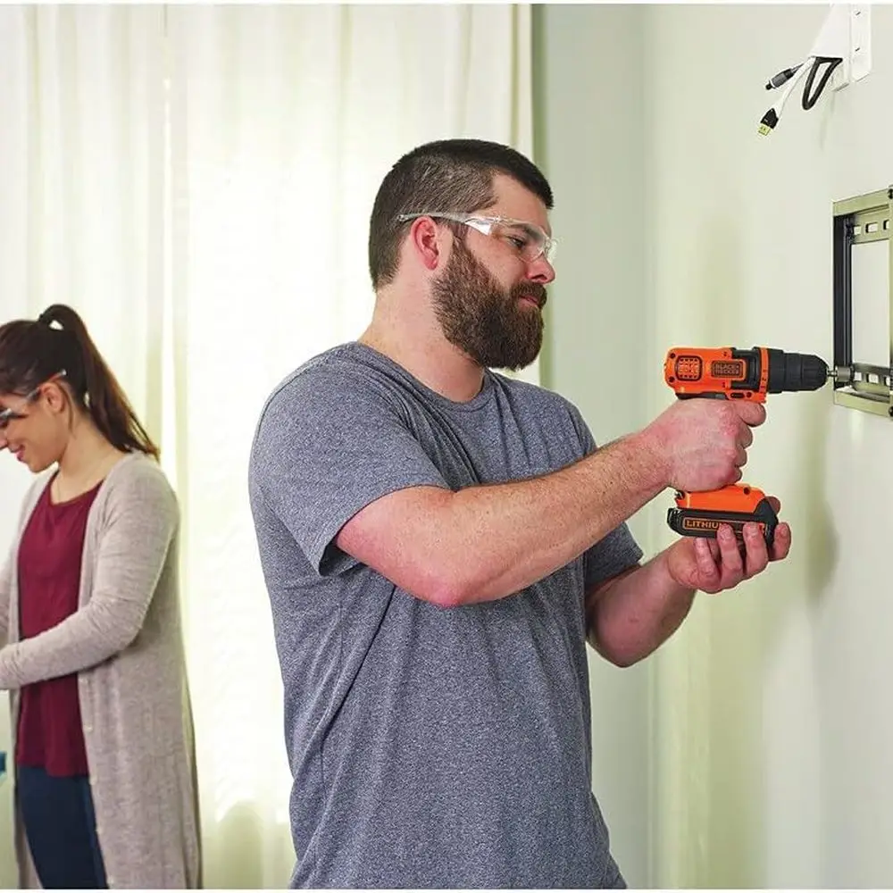 بلاك اند ديكر 20 فولت ماكس 68 قطعة مثقاب لاسلكي ومجموعة مشروع الأدوات المنزلية مع حقيبة تخزين الأدوات (LDX120PK)