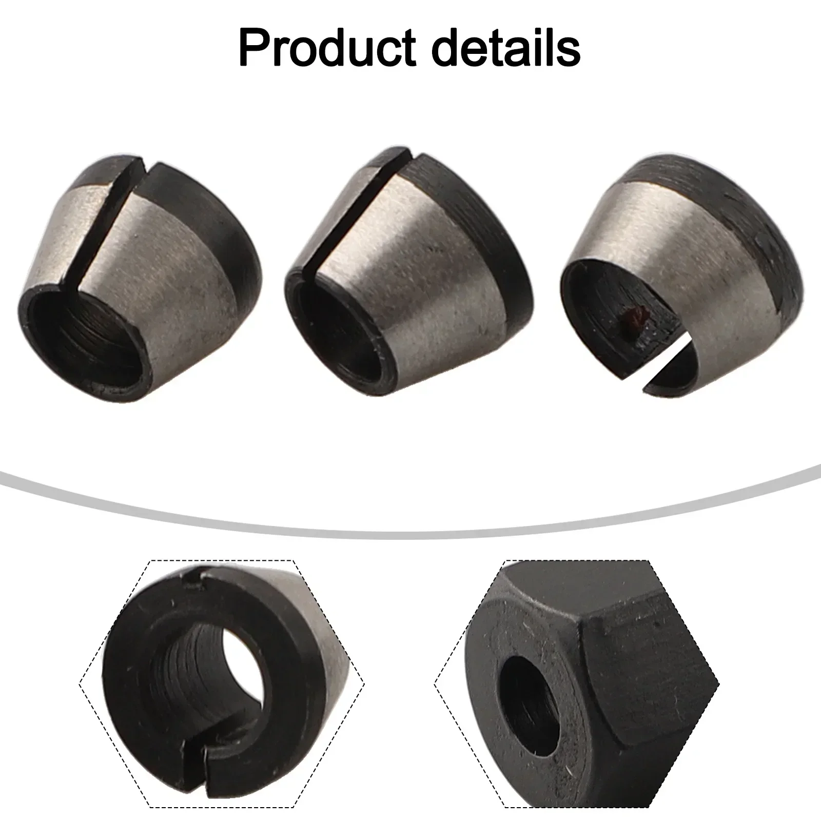 5pcs 6/6.35/8mm Collet Chuck Router Bit Shank Adapter For Engraving Trimming Machine Electric Milling Cutter Accessories