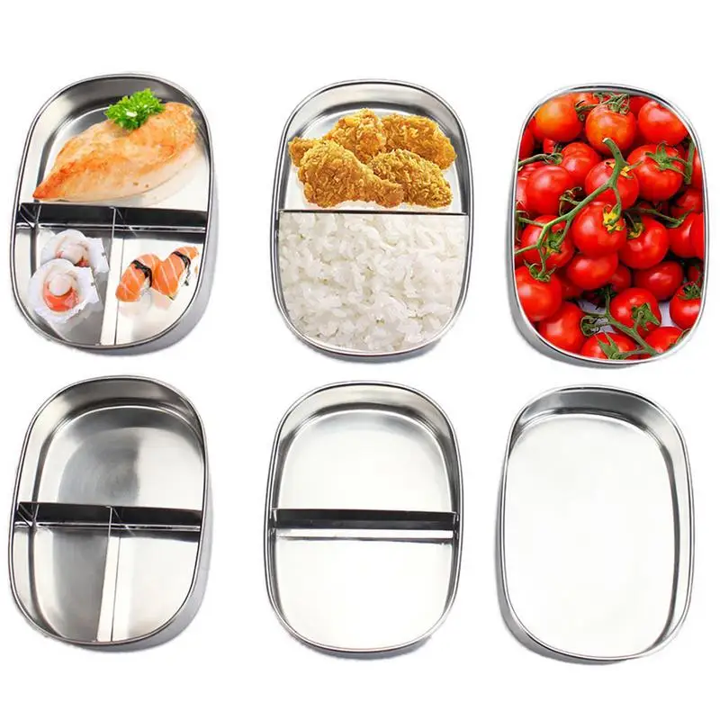 600ml/1000/1500/1900ML Lunch Box 304 Stainless Steel Anti-leak Bento Box Strong Tightness For Storing Various Fruits Snacks