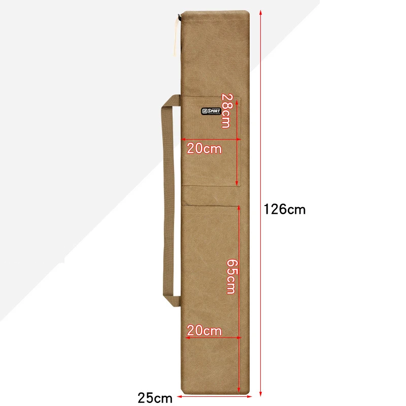 Bolsa portátil de gran capacidad para caña de pescar, bolsa de almacenamiento plegable de lona gruesa resistente al desgaste, 98-160cm