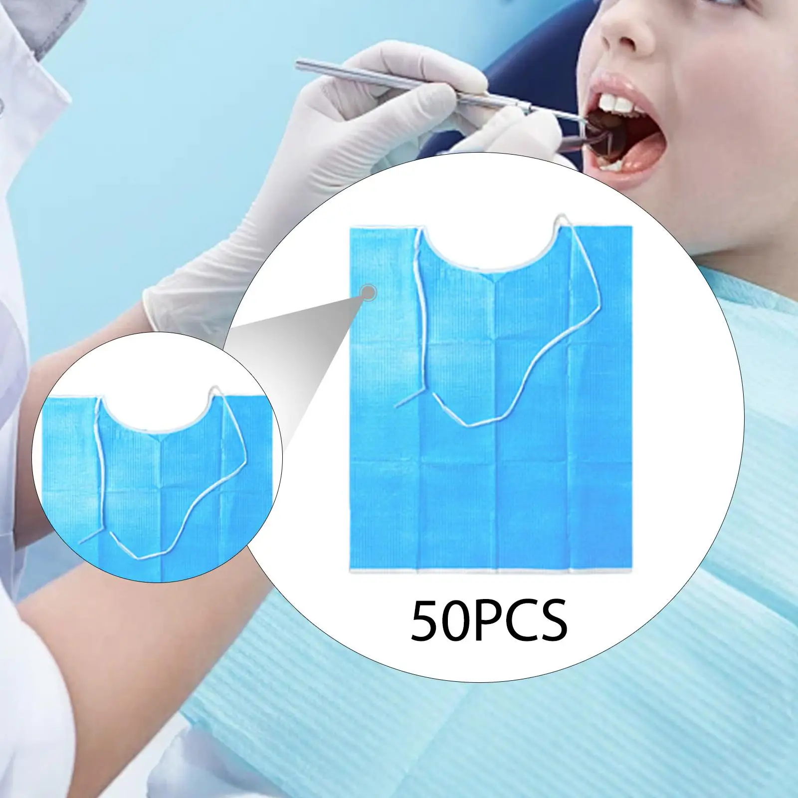 

50 шт., стоматологические нагрудники, легкая ткань для еды для женщин и мужчин, косметологический салон