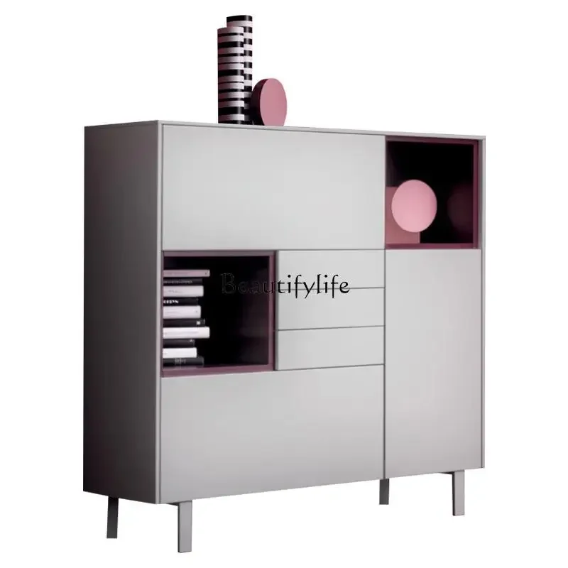 LJY*Italian minimalist baking paint, antique style entry, porch, foyer, storage cabinet
