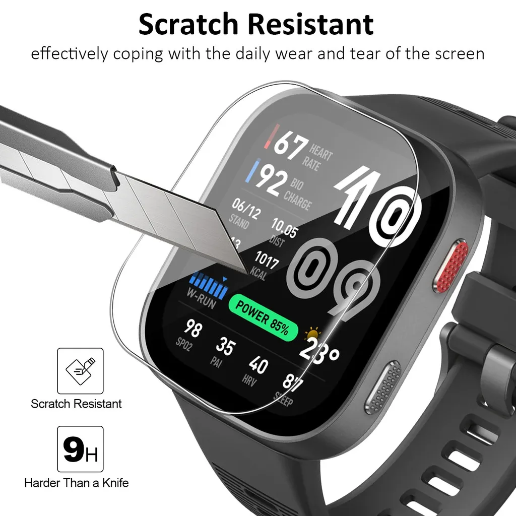 1-5PCS HD Clear Tempered Glass for Amazfit Bip Max Screen Protector Film positioning Easy Installation Auto Alignment Bip Max - view 3