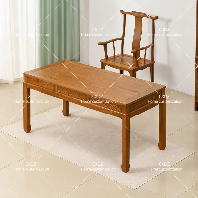 Solid Wood Double Desk for Living Room Home Office Chinese Medicine Consultation Table Computer Writing Student Study