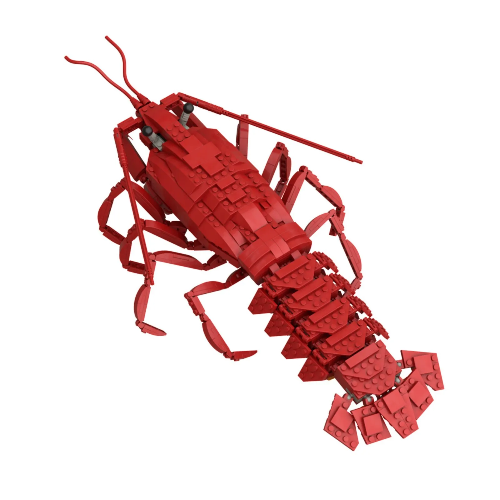 

MOC креативные строительные блоки с животными-709 шт. шарнирная модель омара, маленькие гранулы, сборка своими руками, кирпичи, игрушка для детей и взрослых