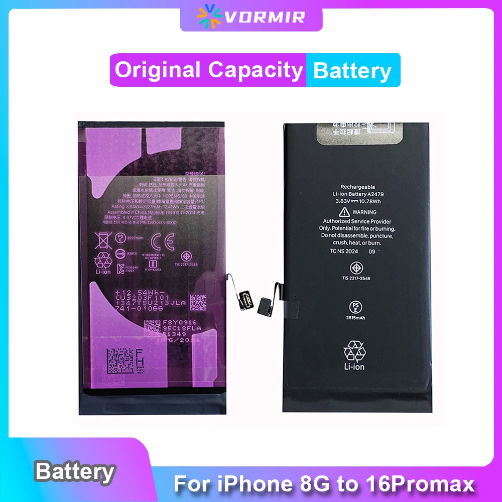 

Brand New Battery For iPhone SE2 SE3 X XR XS 11 12mini 13 14 15ProMax 100% Capacity Batteria Replacement Warranty One Year 20pcs