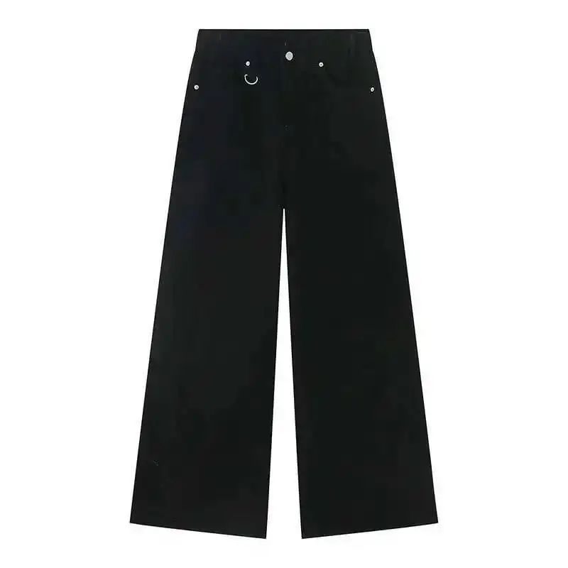 Summer Men's Denim Pants Old Blue Washed Male Jeans Straight Casual Menwear Loose Wide Leg Trousers New Fashion 9OD16