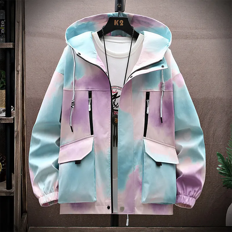 2024 Autumn youngth Thick Outdoor Jackets Men's high-quality  Jacket men Fashion print coat mens Casual hoodie windbreaker
