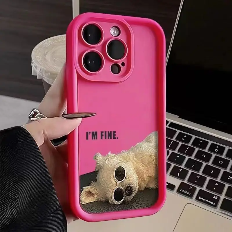 الكرتون عطلة النظارات الشمسية الكلب سيليكون قضية الهاتف آيفون 17 16 15 برو ماكس حالات آيفون 11 12 13 14 16Plus 16E 17 غطاء الهواء #4