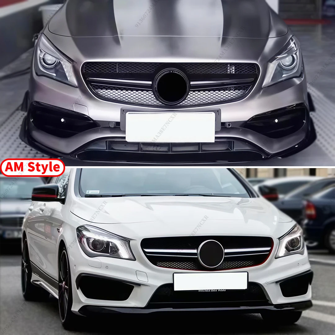 GT Diamond Style Front Hood Grille For Mercedes Benz CLA C117 W117 2013-2019 like 180 200 220 260 Racing Bumper Grill Mesh view 4