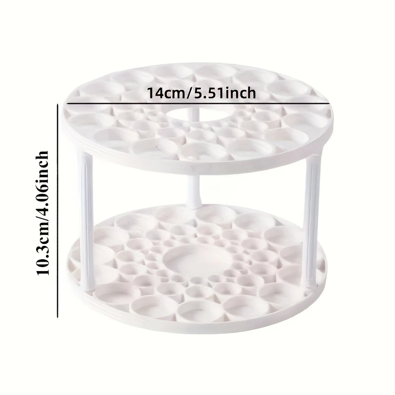 360 ° Rotierender Pinselhalter - Weißer Kunststoff-Organizer mit Glasur-Finish, platzsparendes Design für Kunstpinsel, Stifte, Make-up-Werkzeuge – Detail 2