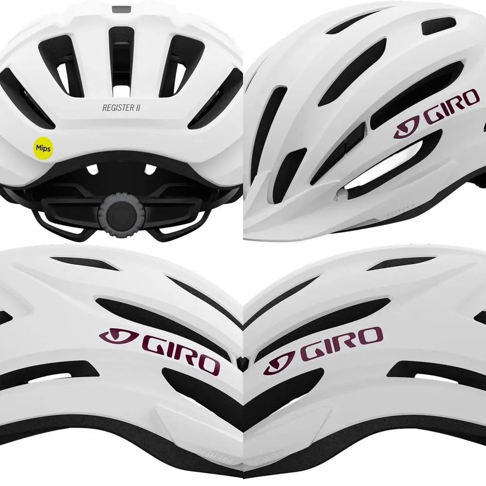 

MIPS-Equipped Adult Cycling Helmet - Matte White & Dark Cherry, 2024 Edition, UW