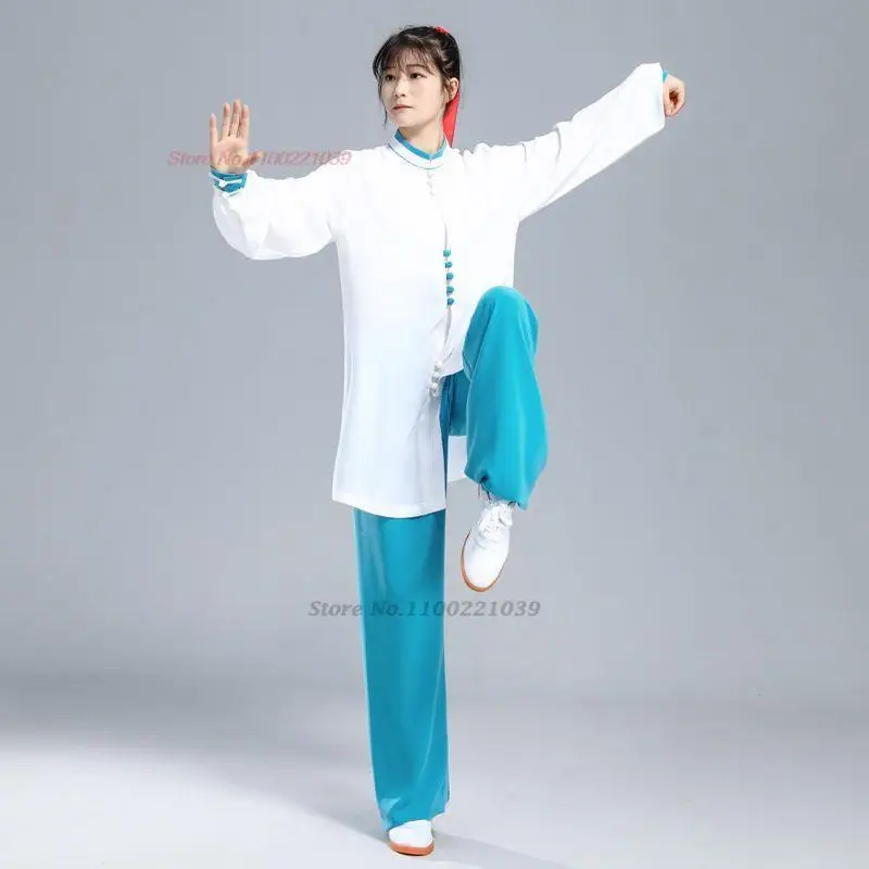 

2024 chinese tai chi uniform traditional wushu taiji training morning exercise team taichi stage performance kungfu uniform