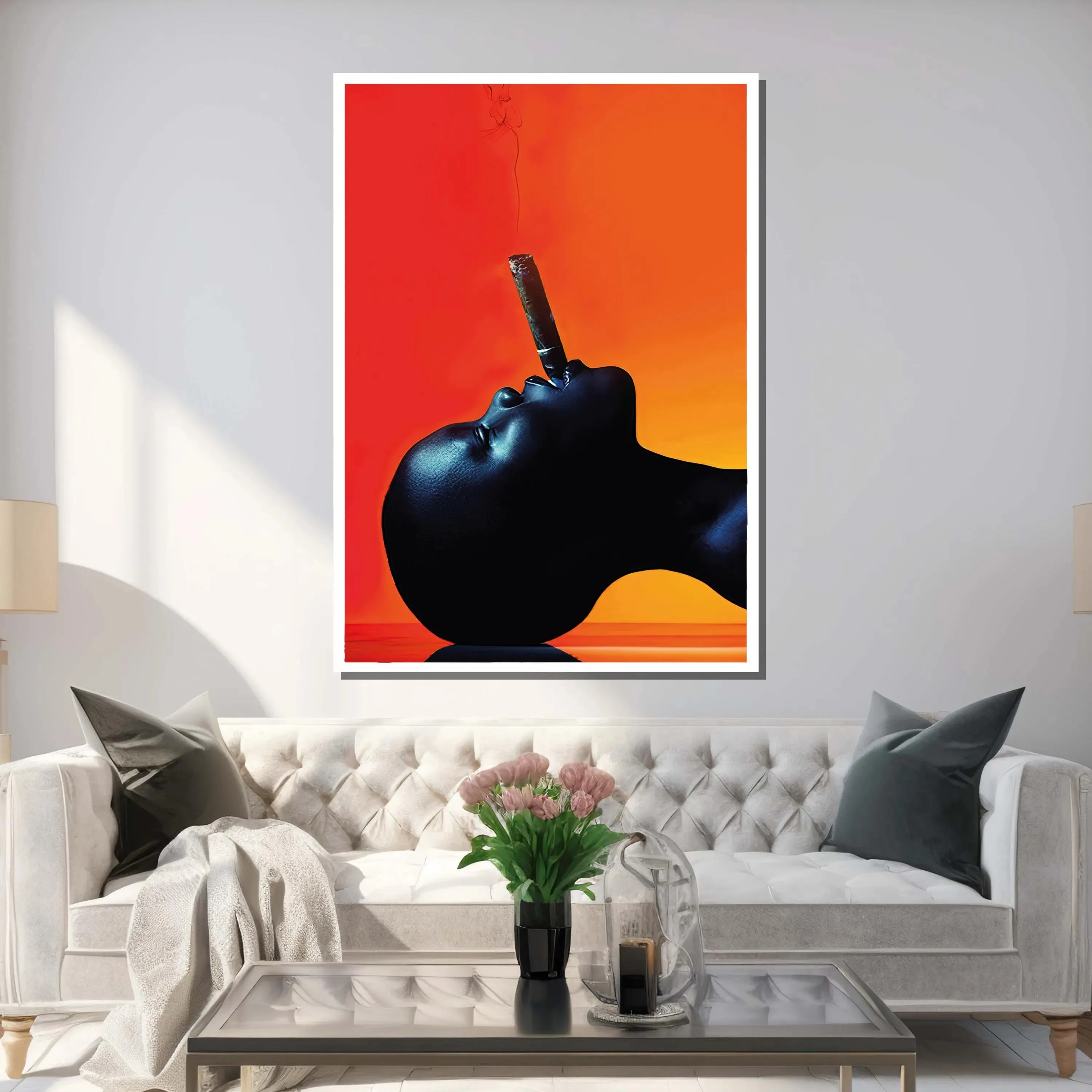 

Modern African style art Contemporary African woman portrait print Colorful abstract wall art poster Unique Afrocentric decor.