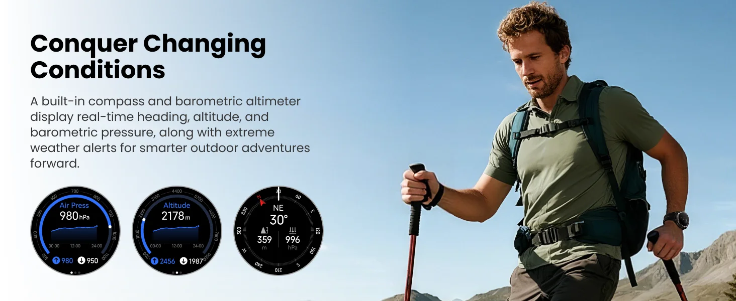 2026 KOSPET TANK T4C 5ATM Wasserdichte Smartwatch für Herren Robustes Militärdesign mit GPS Eingebaute Taschenlampe Gesundheitsüberwachung – Detail 6