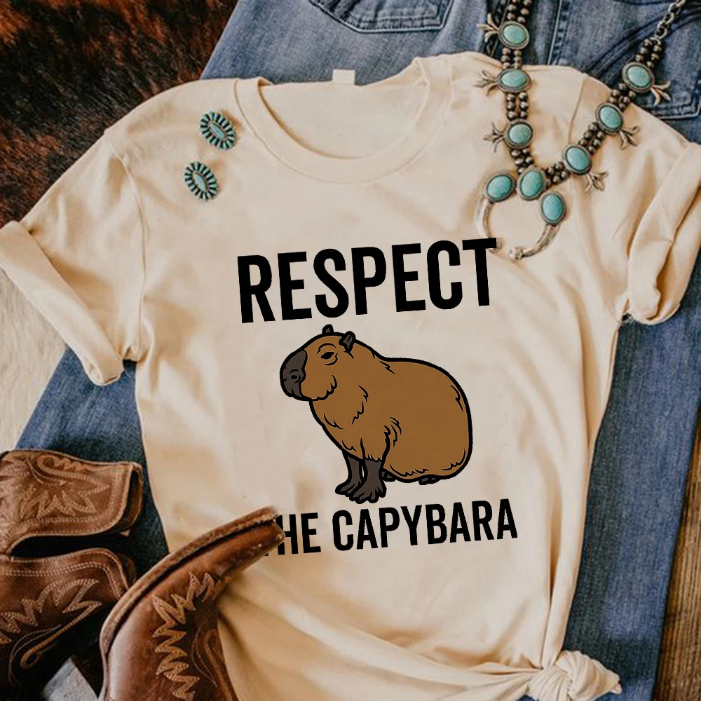 

Kapibara Capybara tshirt women summer Japanese comic top girl anime designer funny clothes