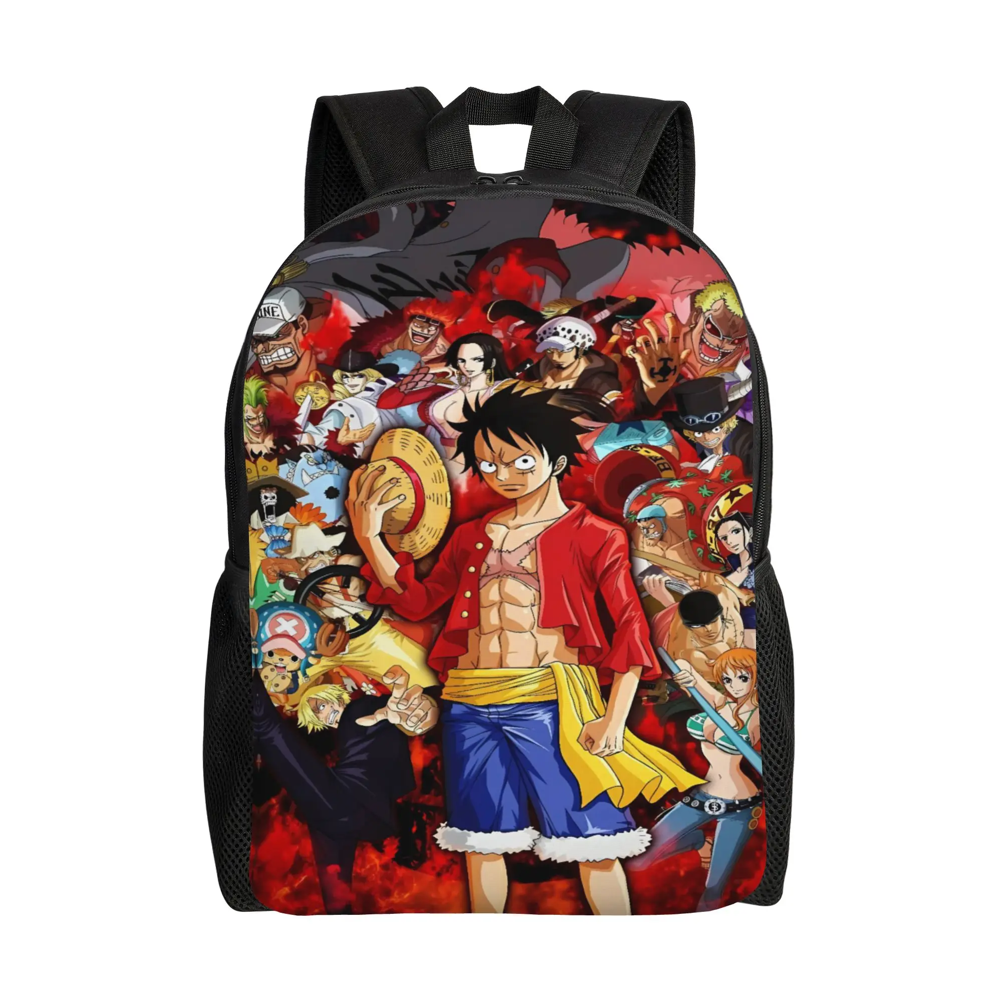 Luffy Group Mix Cartoon Backpack Ones Pieces Female Polyester University Backpacks Breathable Elegant School Bags Rucksack
