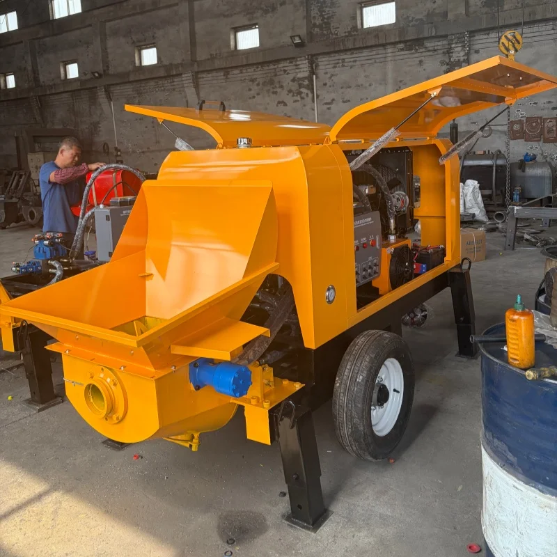 Factory Price High Efficiency Mobile Diesel Concrete Pump Cement Mortar Pump for Construction House Building